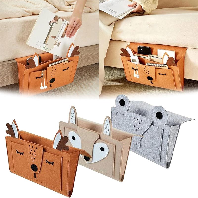1Pc New Animal Bedside Hanging Organizer Storage Bag Felt Sofa Sorting Pocket Pouch