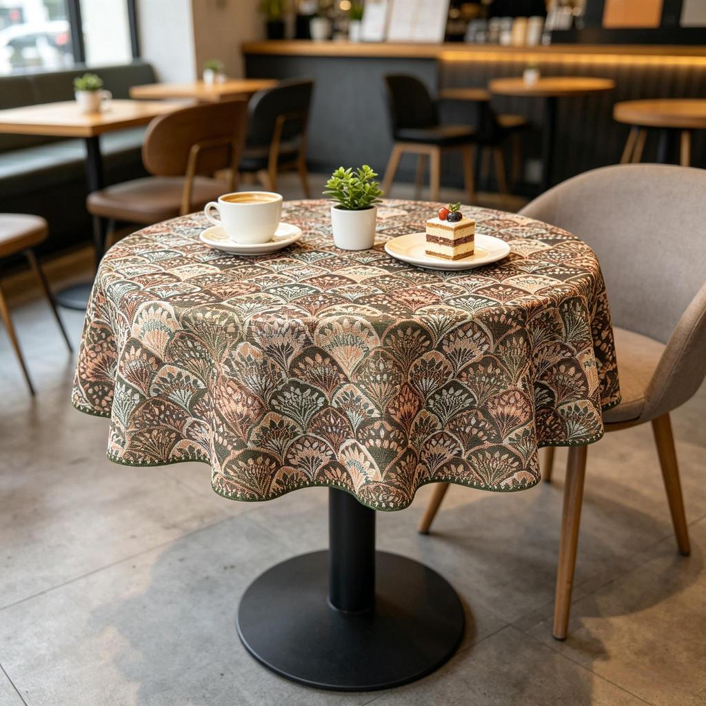 Home Kitchen Dining Room Decoration Modern Style Cotton Round Tablecloth