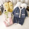 Neue Modelle 0-5 Jahre Kinder Aromatisierte Pyjama-Sets im Winter Verdickt und Warm für Jungen, Mädchen Pyjamas Mädchen Niedliche Pyjama-Anzüge