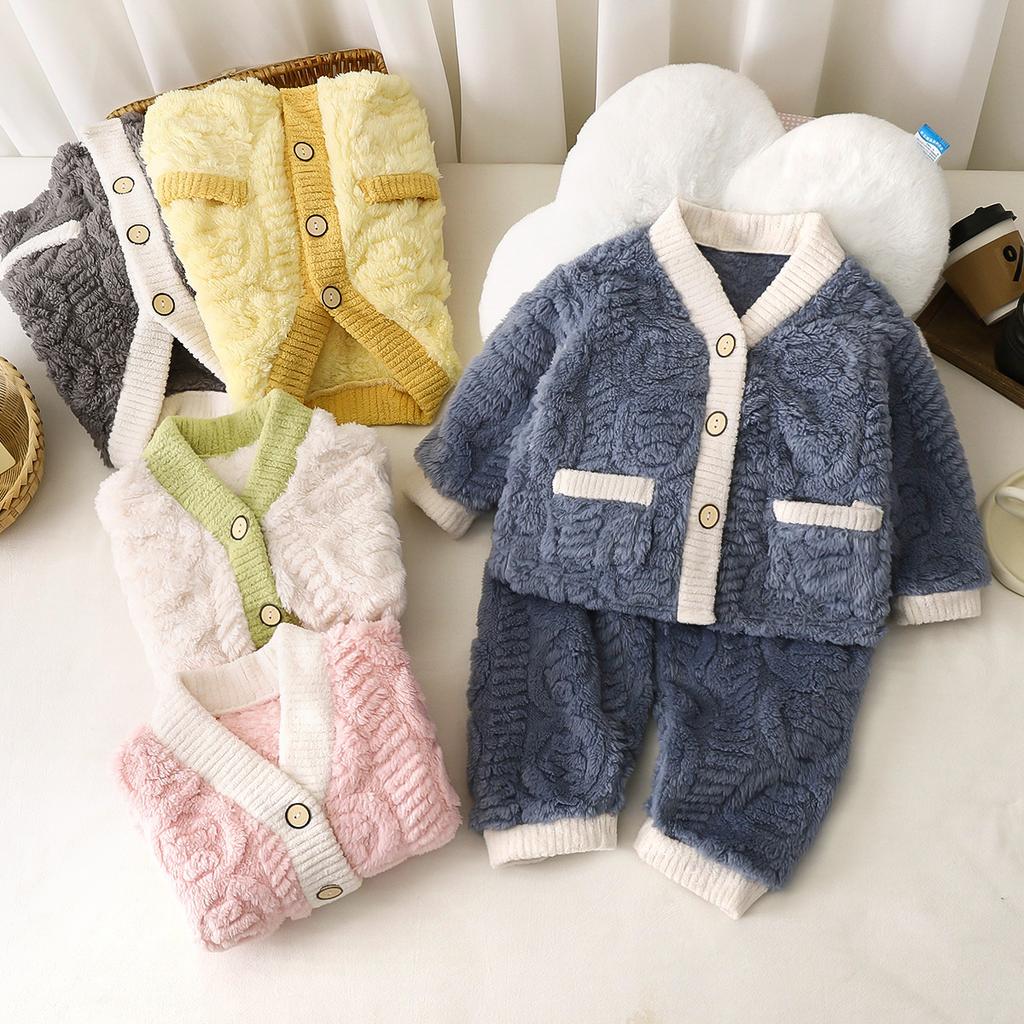 Neue Modelle 0-5 Jahre Kinder Aromatisierte Pyjama-Sets im Winter Verdickt und Warm für Jungen, Mädchen Pyjamas Mädchen Niedliche Pyjama-Anzüge