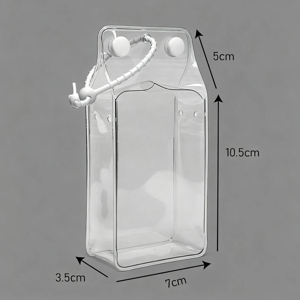 3/1Pcs Transparent Protective Case And Bag For Labubu 4.0 Pin Of Love Series Doll Dust Cover Storage Box Display Bag Accessories