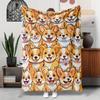 Cute Corgi Flannel Blanket | "Just A Girl Who Loves Corgis" Quote | Soft Warm Comfortable | Nap Blanket for Sofa, Bed, Office