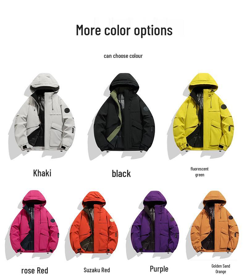 Men's 2025 Graphene Hooded Winter Jacket - Thick, Warm, Loose-Fit Cotton Coat for Trendy Couples and Youth