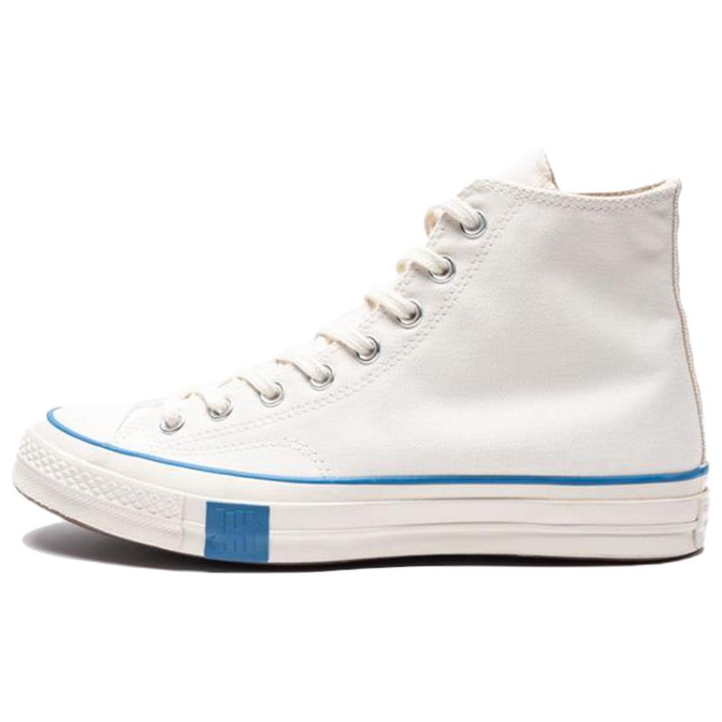 UNDEFEATED x Converse 1970s Lace-up High Top Canvas Shoes Unisex White and Blue