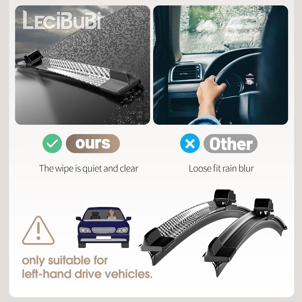 2pcs Front Windshield Windscreen Wiper Blades Carbon Fibre Wipers For Jeep Compass MK49 MP 2006-2023 2013 2015 2016 2017 2019