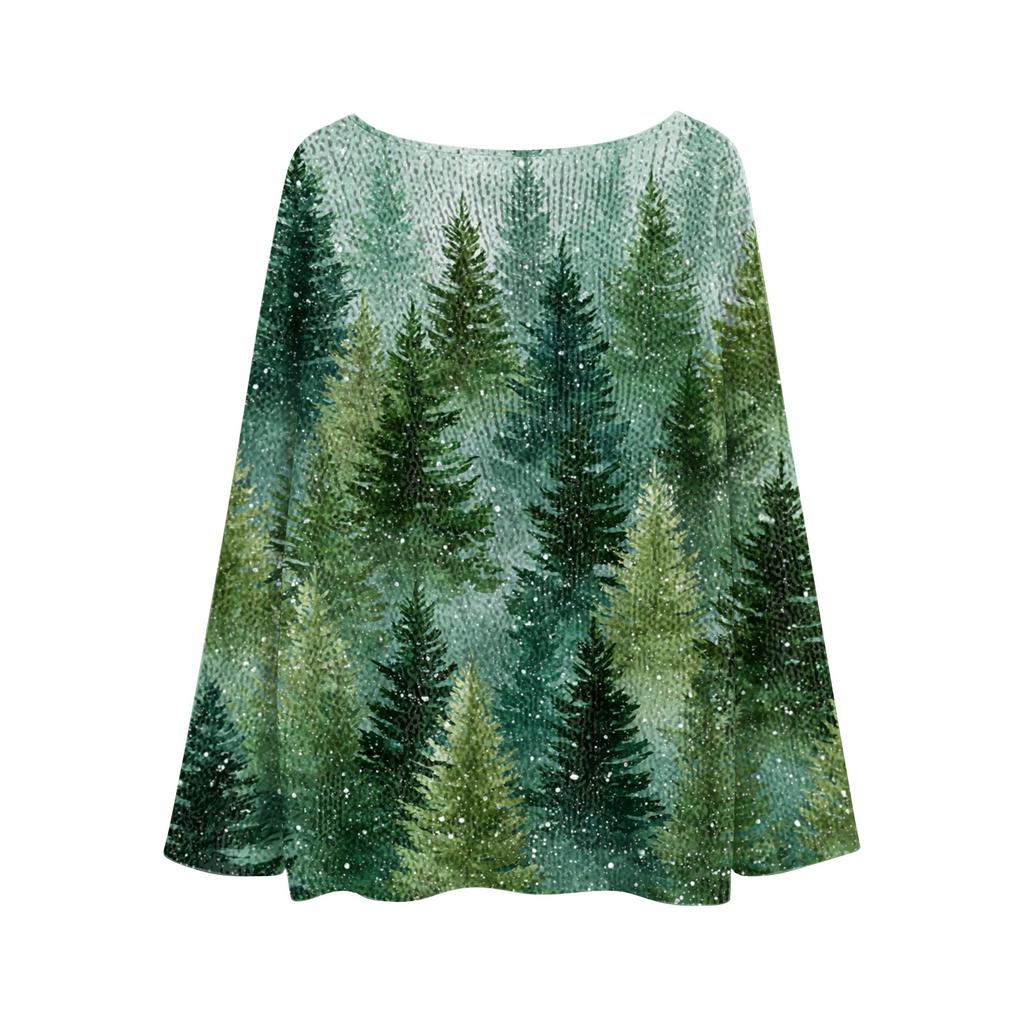 Damer Høstgensere Langermet Print Topper Pullovergensere Løse Pyntede Hverdags Basisklær