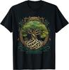 Tree of Life Celtic Knot Graphic T-Shirt Men Casual Short Sleeve Breathable Crew Neck Tee