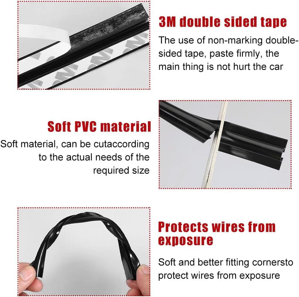 4/8 PCS Car Concealed Wire Cover, Self-Adhesive Auto Split Sleeving Wire Cord Organizer, Protector for USB, Audio and Video Line