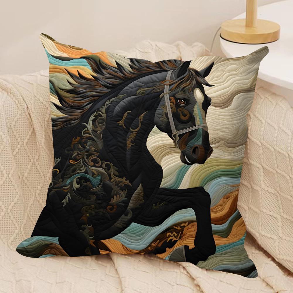 Printing Stylish Horse Cushion Cover Soft Plush Fabric DoubleSided Printed Cushion Covers for All Seasons Home Decor