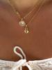 Vintage Shiny Shell Starfish Pendant Necklace for Women Simple Multilayer Thin Chain Choker Bridal Neck Jewelry
