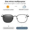 Fashion Metal Photochromic Sunglasses UV400 Anti Blue Light Anti Glare Driving Shades for Men Women