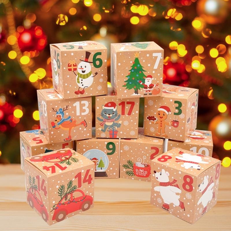 Counting Calendar 24 Slots Handmade Gift Set For Holiday Treats Family Activity Decoration Efficient Paper Craft Storage