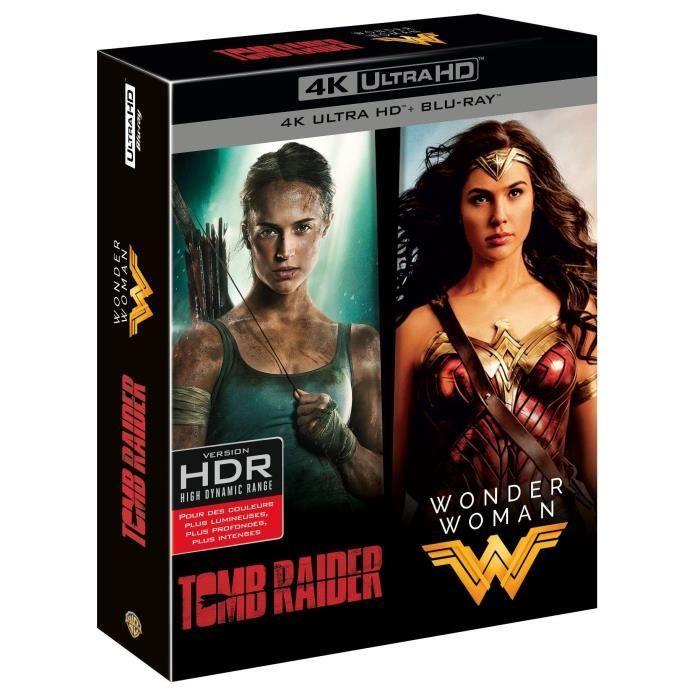 Coffret Blu-Ray 4K Héroïnes 2 films : Tomb Raider &amp; Wonder Woman