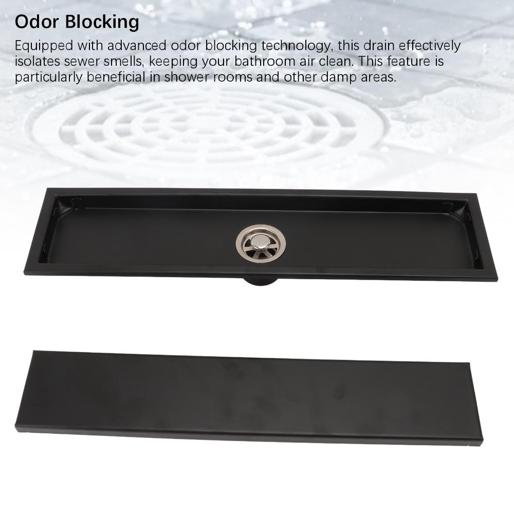 304 Stainless Steel Shower Drain Rectangle Floor Drain Large Capacity Linear Floor Drain Bathroom