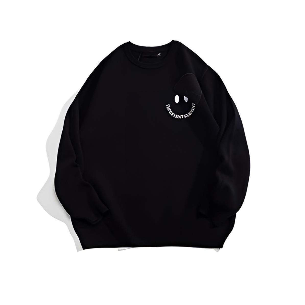 

Мужской легкий влагоотводящий свитер большого размера, устойчивый к сминанию - Круглый вырез, свободная посадка, модный тренд на утолщение и тепло 8XL чёрный