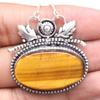 Pendant Gemstone Jewelry 2.75" Tiger Garnet Silver Handmade  Eye, Gift
