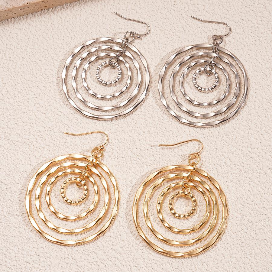 Hollow Round Thread Geometric Ear Hook Advanced Heavy Industry Unique Earrings for Women