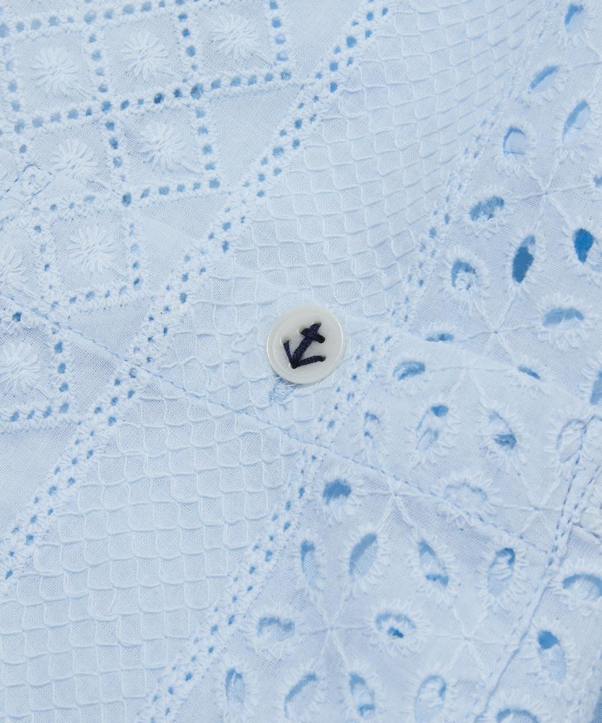 PENFIELD Crochet Open Collar Pocket Short Sleeve Shirt Sky Blue_Fs2Ct21U