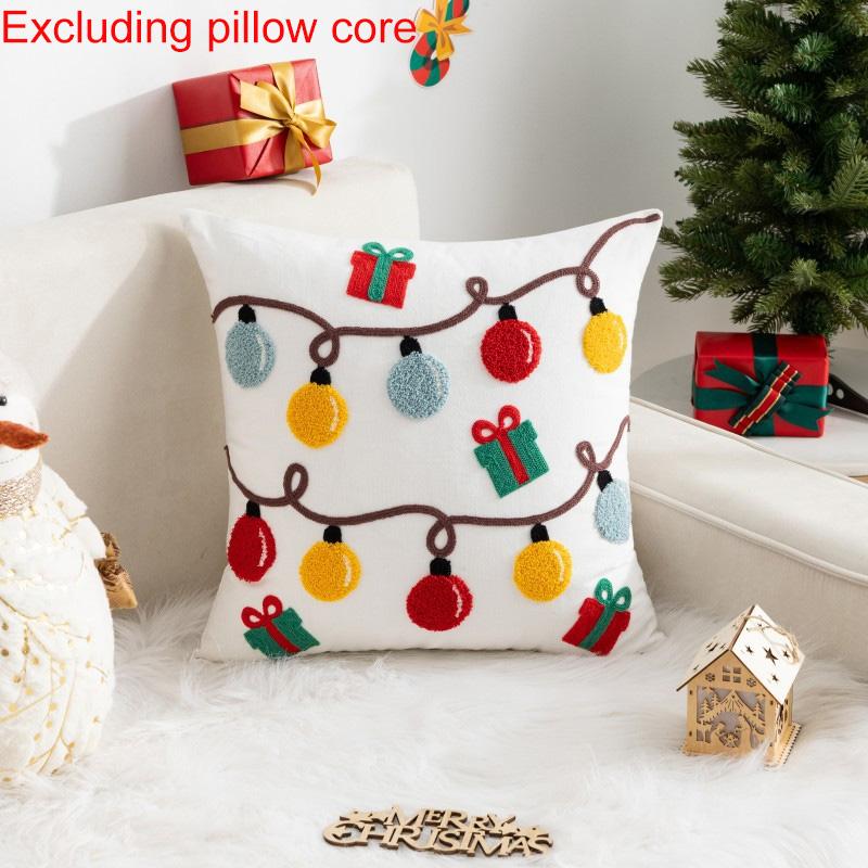 1 шт. Наволочка Вышитая Наволочка 45*45 см Наволочка для гостиной Лось Снеговик Спальня Диван Софа