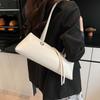 Y2K French Stick Handbag Solid Color Texture Underarm Bags All-match PU Shoulder Bag  Women