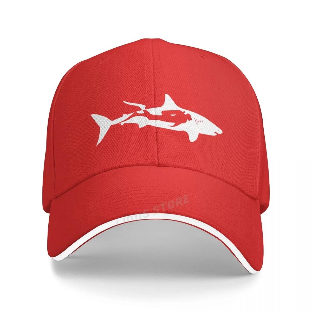 Shark Diver Scuba Diving Dive Baseball Caps Adjustable Fashion Casual Outdoor Style Dive Shark Hats Adjustable