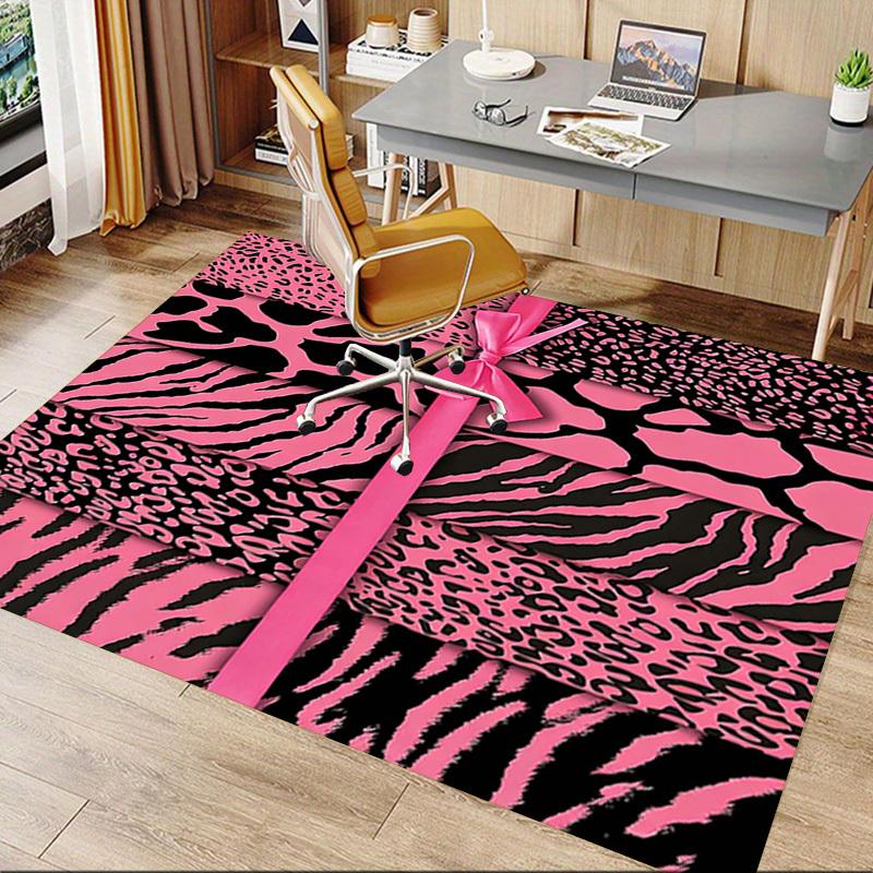 1PC Pink Animal Prints Extra Large Non-Slip Floor Carpet, Office, Family, Bedroom, Studio - Large Area Rug Indoor Rugs, Vibrant Colors-W301