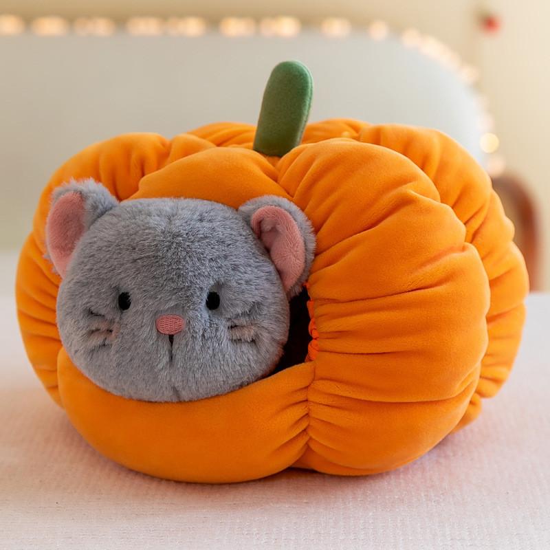 Cat Pumpkin House Dog Plush Toys Cartoon Detachable Children Birthday Gifts