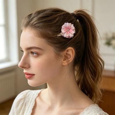 Hair Pin 3D Simulated Flower Design Side Back Hairdos Hair Clip Beach Vacation Hair Pin Fairy Style Hair Accessory