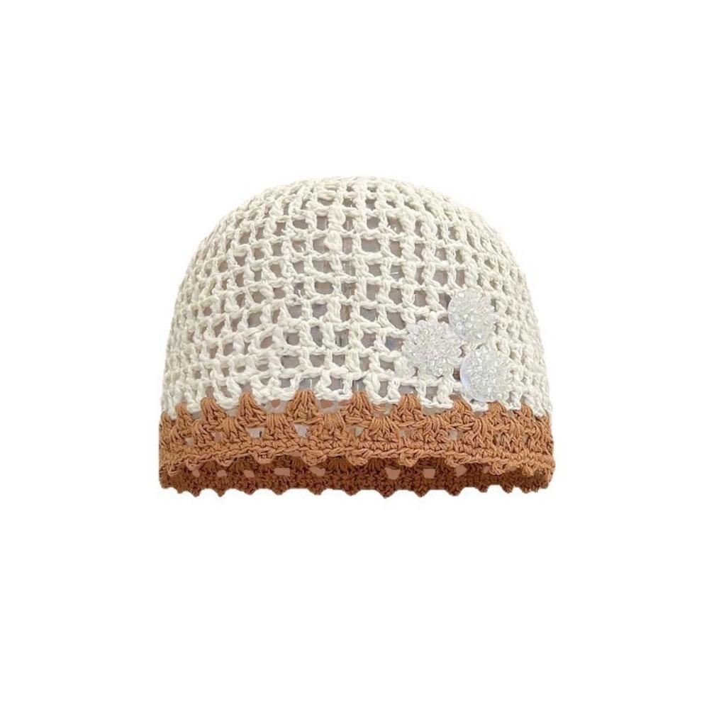 

Шапка-бини ручной работы, Богемный стиль, Вязаная шапка с ажурным узором, Аксессуары для одежды Style 3