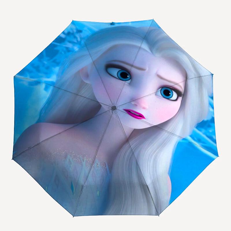 Frozen Queen Elsa Automatic Open/CloseUmbrella-CuteUmbrella with Cute Design, Portable 3-Fold Compact Umbrella for Men & Women, Valentine's