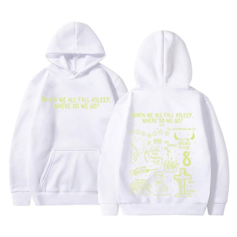 Sweat à capuche graphique « Quand nous nous endormons tous, où allons-nous ? » pour hommes et femmes, style hip-hop, tendance, vintage Y2K.