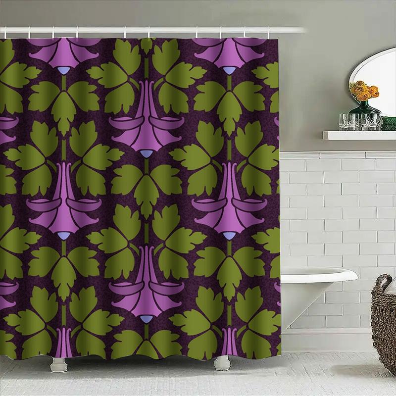 Vintage Bath Shower Curtain Fabric Print Decorative Hanging Bathroom Window Tarp Privacy Screen Waterproof Liner