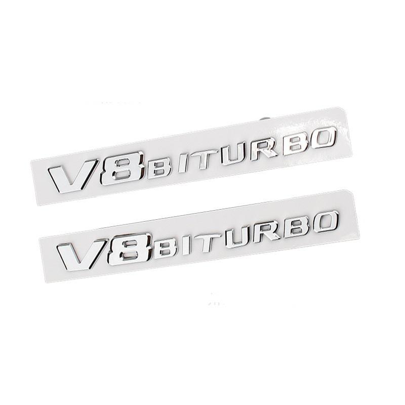 Vhodné pro boční znaky Mercedes-Benz V8 BITURBO: Písmena emblémů pro přeplňované vozy C63, G63, S65 & V12.
