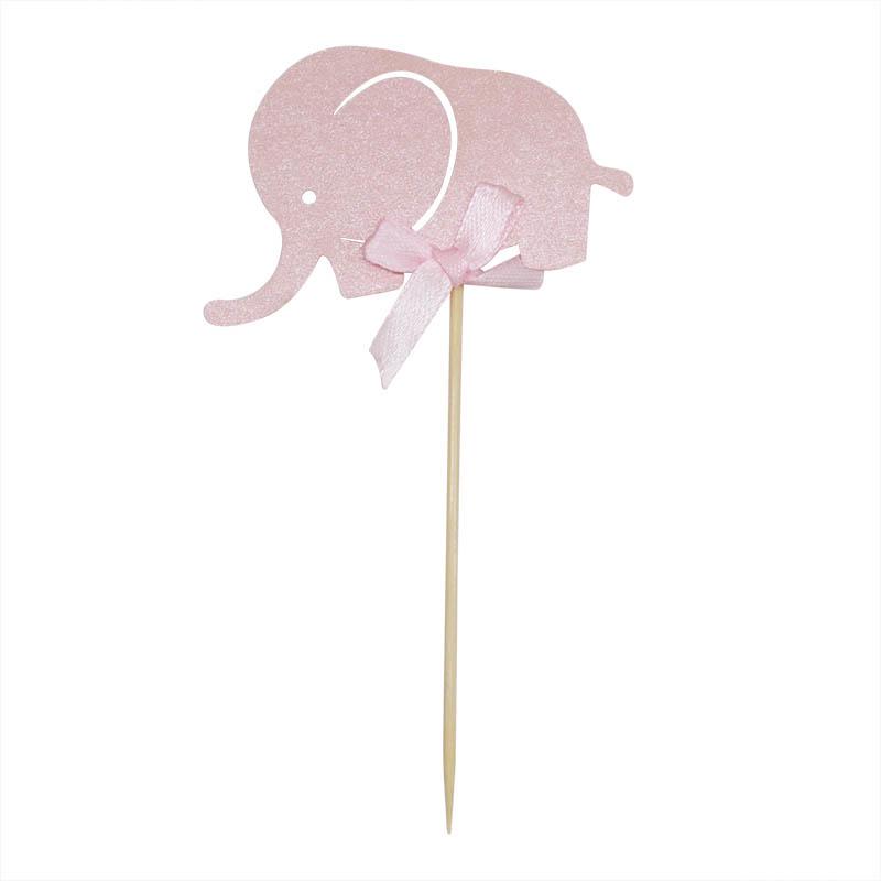 10PCS Cartoon Elephant Cupcake Picks Cake Toppers for Kids Birthday Party Decoration