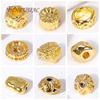 7X3MM 18K Gold Plated Round Wheel Shape Spacer Beads Metal Beads Jewelry Making Supplies DIY Bracelet Accessories