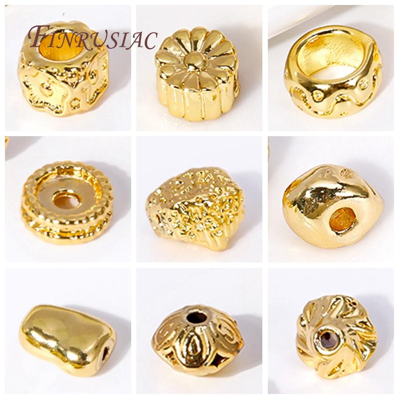 7X3MM 18K Gold Plated Round Wheel Shape Spacer Beads Metal Beads Jewelry Making Supplies DIY Bracelet Accessories