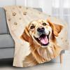 Golden Retriever Fleece Blanket Dog Paw Print Design Soft Cozy Throw Home Decor for Living Room or Bedroom Gift for Pet Lovers
