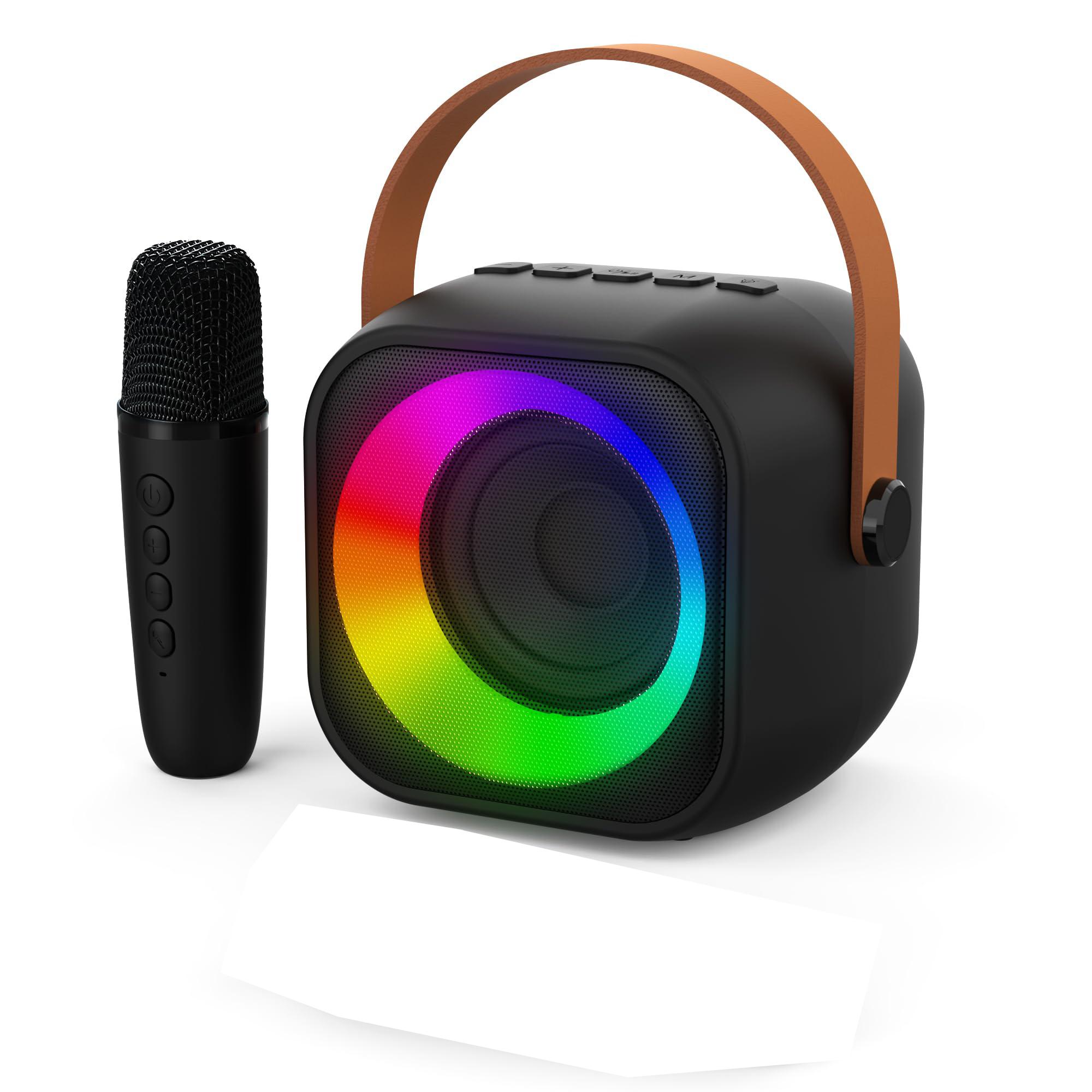 

Haomuren Portable Karaoke Machine with Wireless 1 or 2 Microphone Mini Bluetooth Speaker for Children Singing Family Party Gift Black 1 Mic