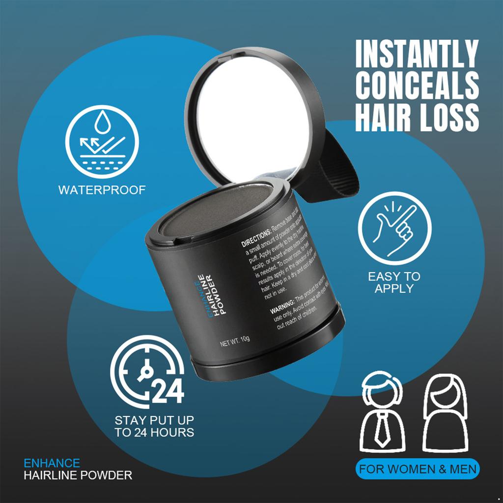 Pudră pentru Retușarea Liniei Părului și Rădăcinilor - 1 BUC Culoare Păr pentru Acoperirea Firelor Cenușii și Ascunderea Zonei Chele, Potrivită pentru Femei și Bărbați