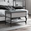VidaXL Shoe Bench, Storage Bench with Seat, Shoe Rack with Cushion, Modern, Sonoma Grey 62x42x45 835190