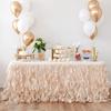 Multicolored Tulle Table Skirt, Fit for Rectangle and Round Tables - Sheer Ruched Willow Tabletop Decoration, Chiffon Pleated Table Cloth