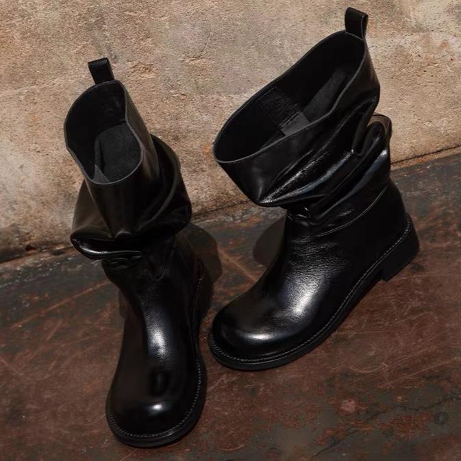 Autumn and Winter New Thick Heel Short Boots Women's Retro Big Tube Circumference Fashion Women's Boots