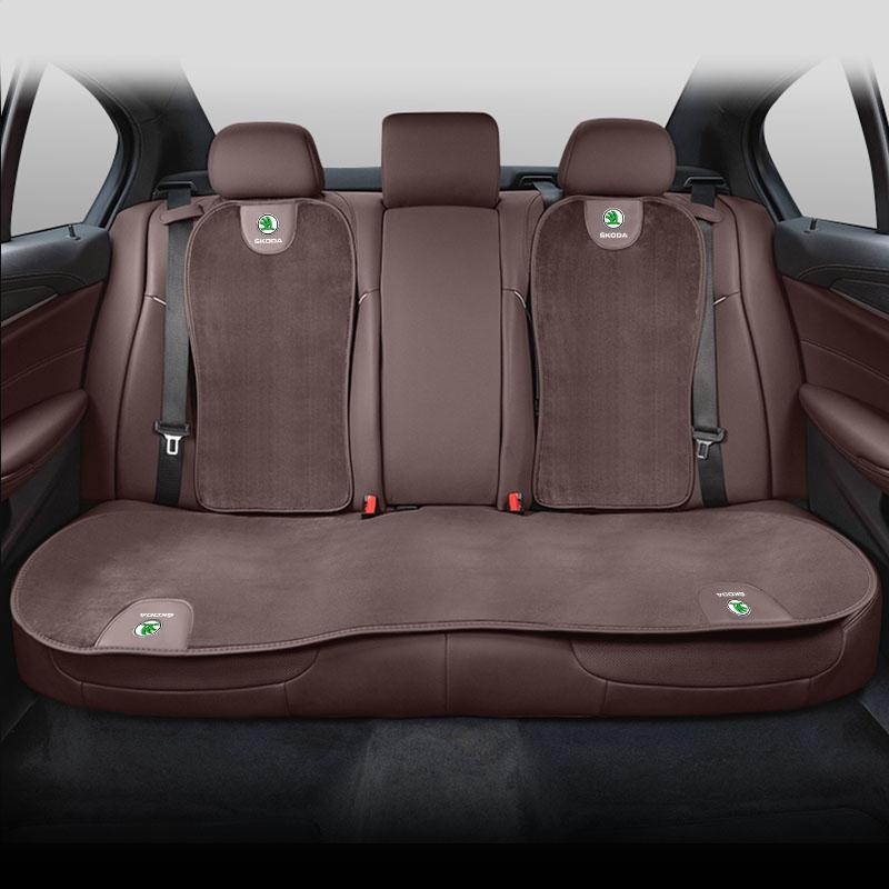 Car Seat Cover Backrest Pad Cushion Plush Interior Accessories For Skoda Octavia Superb Rapid Kodiaq Karoq Fabia Kamiq Enyaq RS