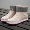 Women's Rain Boots Fashion Warm Cotton RubberShoes Ankle Rain Shoes for Women Waterproof Garden Galoshes Botas Lluvia Mujer2025
