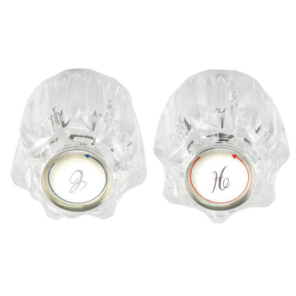 2Pieces Campers Faucet Knobs Replacement Accessory for Bathroom Sink and Shower Hot Cold Water Control Acrylic