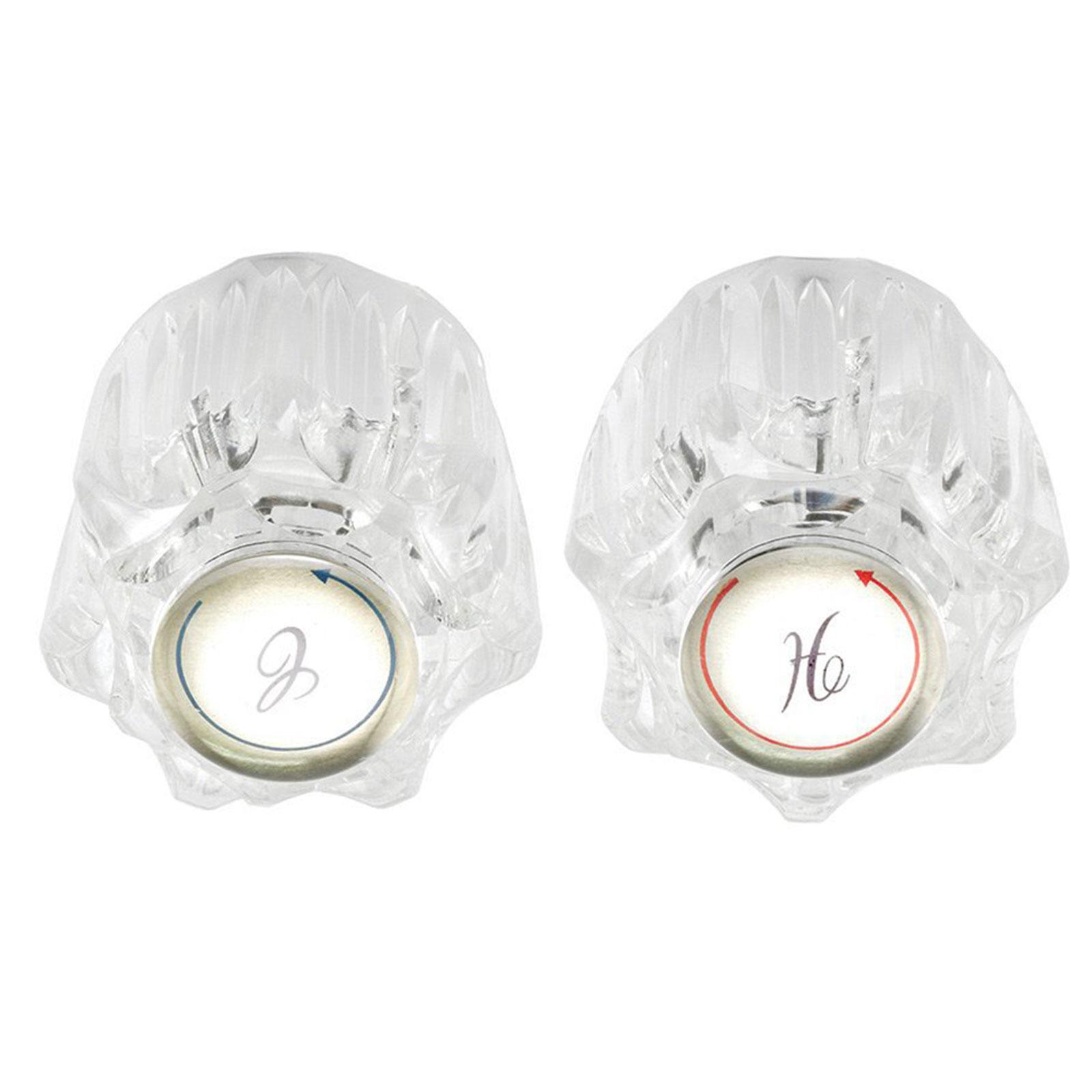 

2 штуки Ручки смесителя для кемперов Запасной аксессуар для раковины в ванной комнате и душа Контроль горячей и холодной воды Акрил