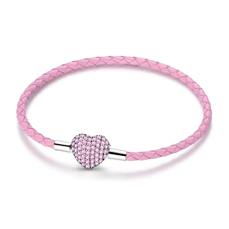 925 Silver Bracelets 17-20CM Original Heart Shape Series Bracelet Fit DIY Charms Beads Fashion Women Jewelry