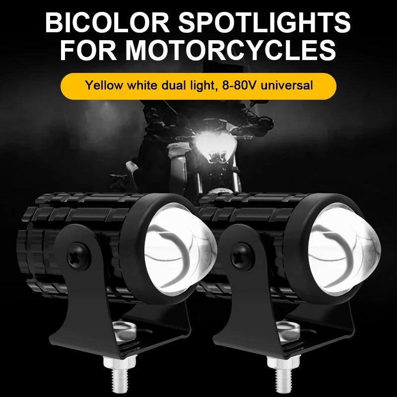 

2Pcs IP67 Waterproof Motorcycle Super Bright Spotlight ATV Motorbike LED Headlights with Switch Type A