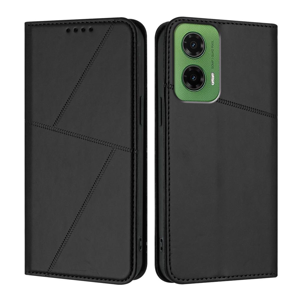 For Motorola Moto G35 5G Wallet Case Magnetic Closure Leather Flip Phone Cover with Stand