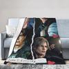 Leons Kennedy Residents Evils Warm Soft Blanket  Students Plush Throw Blanket Pattern Couch Chair Flannel Bedspread Bed Cover